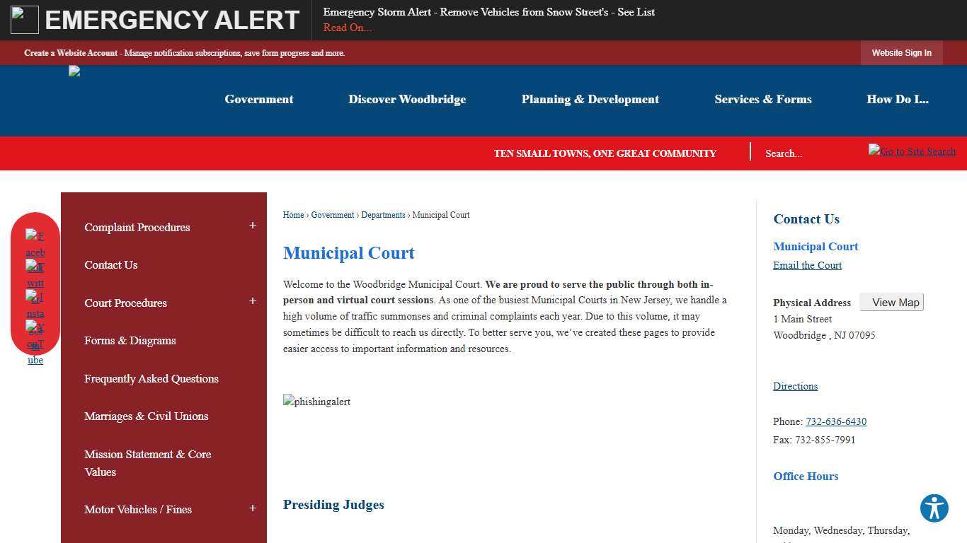 Municipal Court Woodbridge Township, NJ